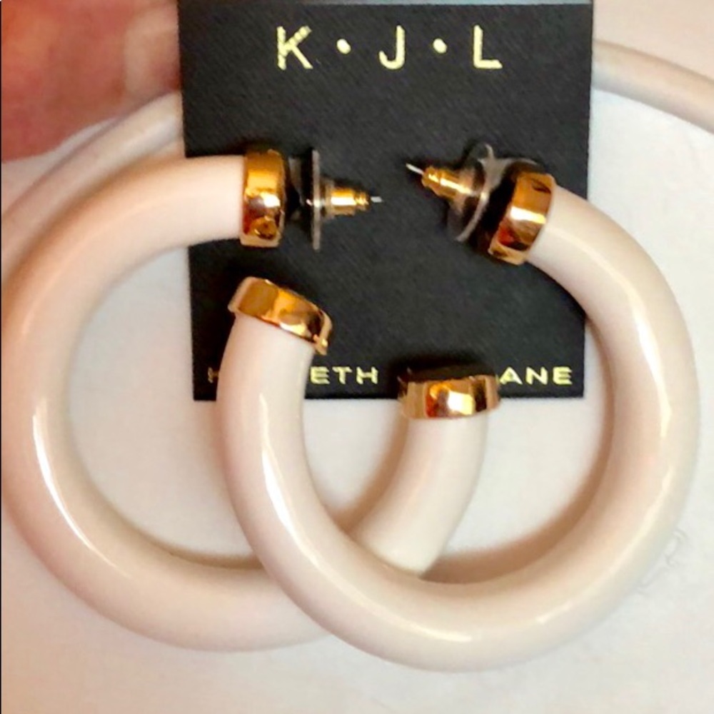 KENNTH JAY LANE  XL Resin Hoop Earrings - Picture 2 of 6